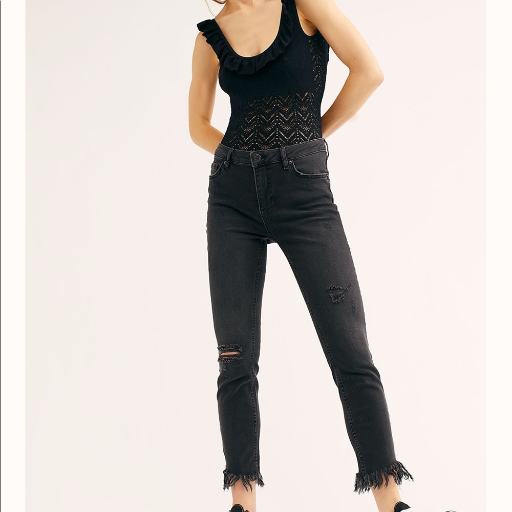 Great heights frayed skinny jeans, black, size 27